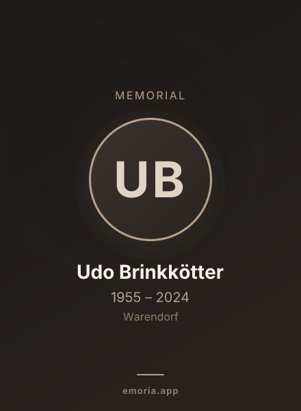Memorial portrait of Udo Brinkkötter