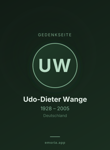 Gedenkportrait von Udo-Dieter Wange