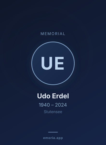 Memorial portrait of Udo Erdel