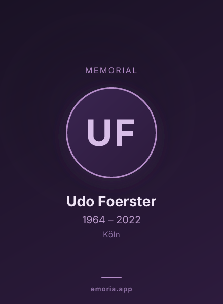 Memorial portrait of Udo Foerster