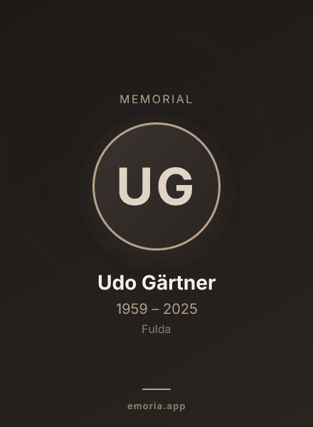 Memorial portrait of Udo Gärtner
