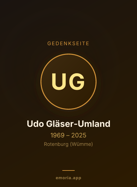 Gedenkportrait von Udo Gläser-Umland