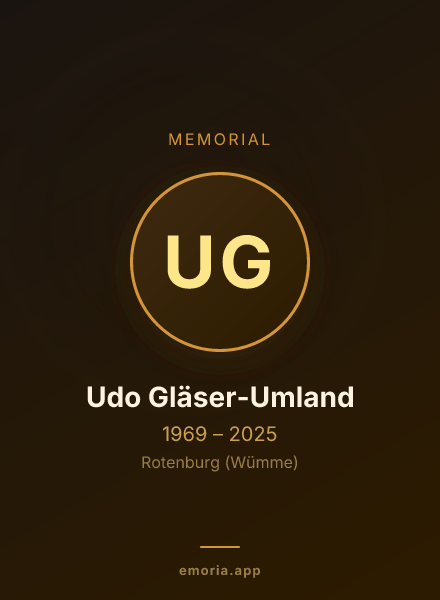 Memorial portrait of Udo Gläser-Umland