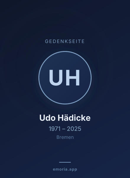 Gedenkportrait von Udo Hädicke