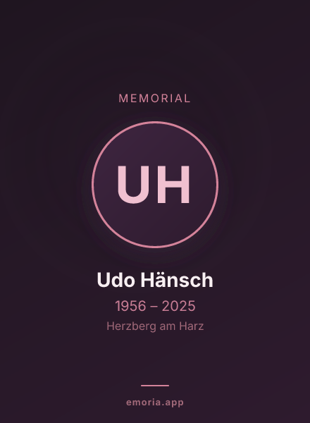 Memorial portrait of Udo Hänsch