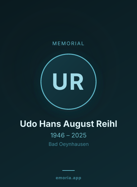 Memorial portrait of Udo Hans August Reihl