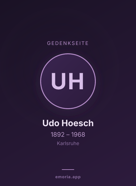 Gedenkportrait von Udo Hoesch