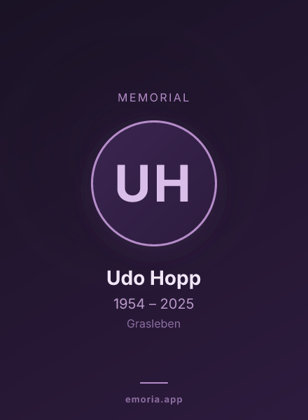 Memorial portrait of Udo Hopp