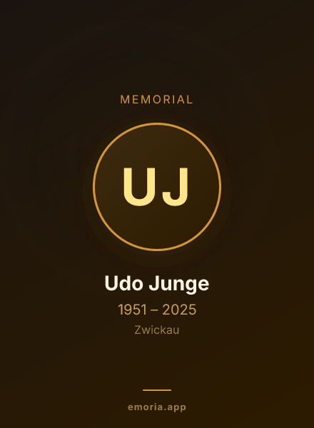 Memorial portrait of Udo Junge