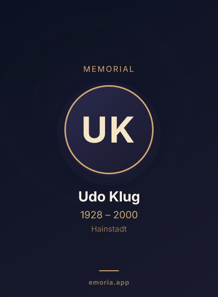 Memorial portrait of Udo Klug