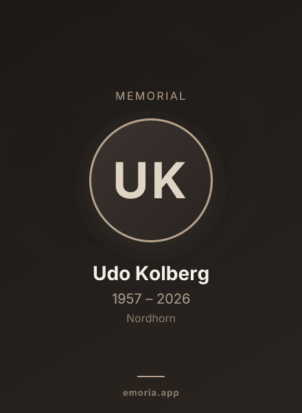 Memorial portrait of Udo Kolberg
