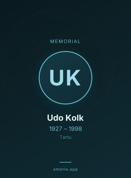 Memorial portrait of Udo Kolk