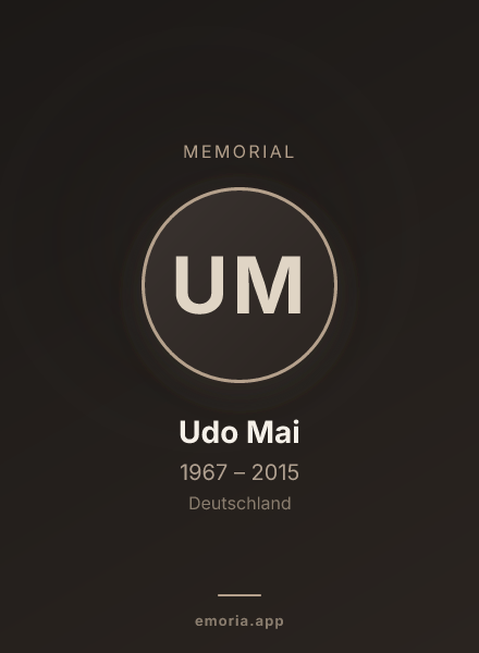 Memorial portrait of Udo Mai