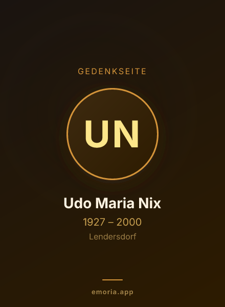 Gedenkportrait von Udo Maria Nix