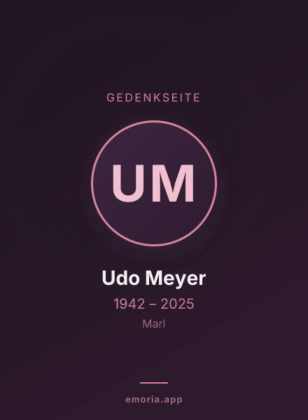 Gedenkportrait von Udo Meyer