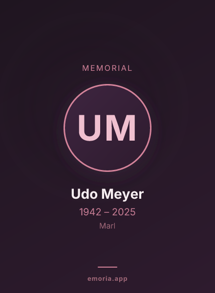 Memorial portrait of Udo Meyer