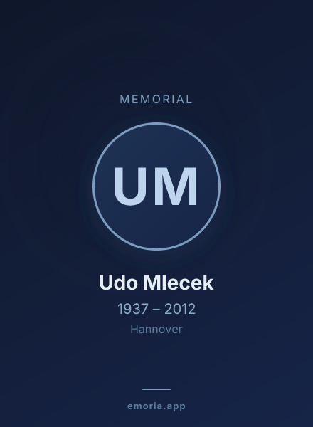 Memorial portrait of Udo Mlecek