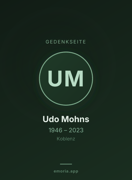 Gedenkportrait von Udo Mohns