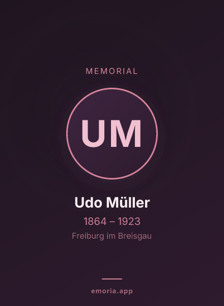 Memorial portrait of Udo Müller
