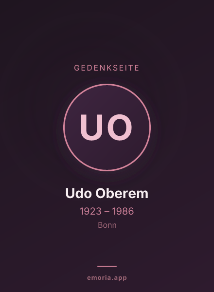 Gedenkportrait von Udo Oberem