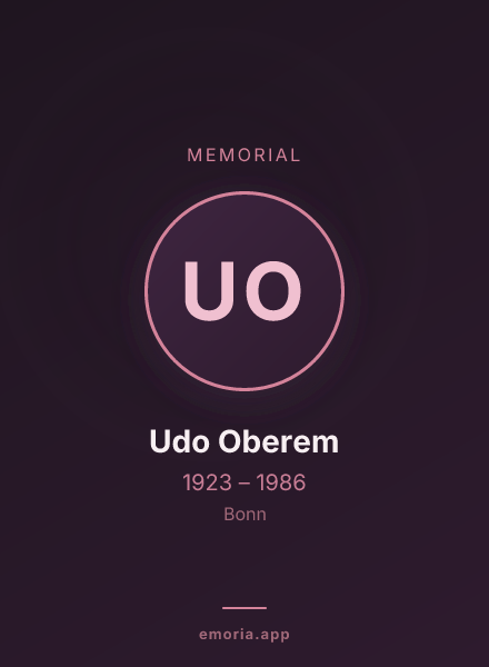 Memorial portrait of Udo Oberem