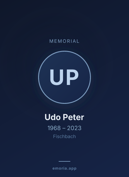 Memorial portrait of Udo Peter