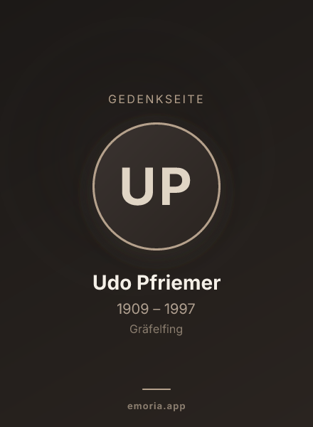 Gedenkportrait von Udo Pfriemer