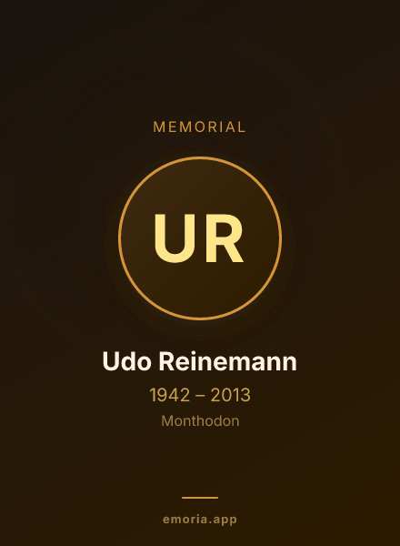 Memorial portrait of Udo Reinemann