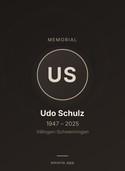 Memorial portrait of Udo Schulz