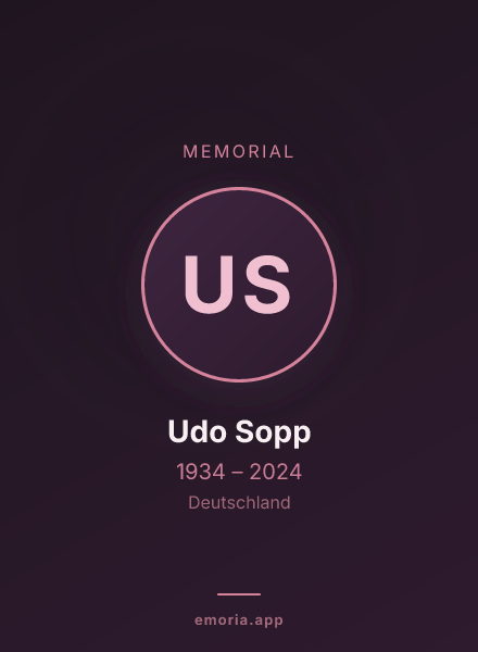 Memorial portrait of Udo Sopp