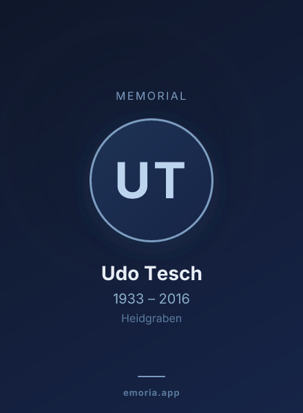 Memorial portrait of Udo Tesch