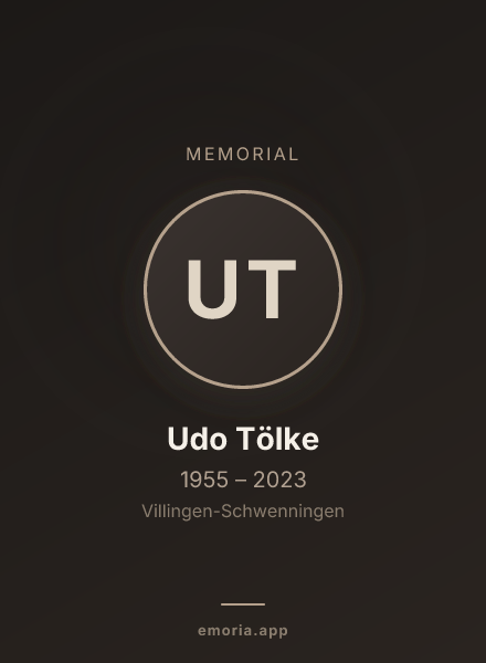 Memorial portrait of Udo Tölke