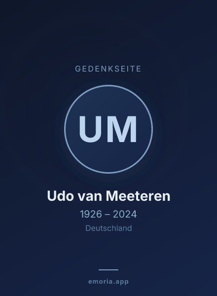 Gedenkportrait von Udo van Meeteren