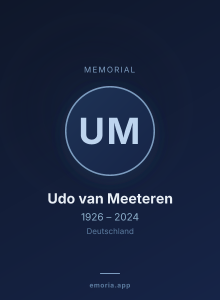 Memorial portrait of Udo van Meeteren