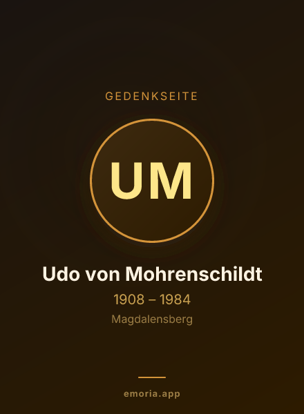 Gedenkportrait von Udo von Mohrenschildt