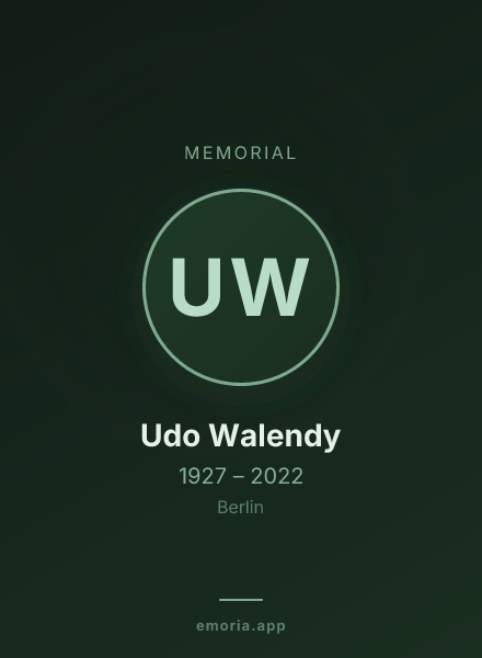 Memorial portrait of Udo Walendy
