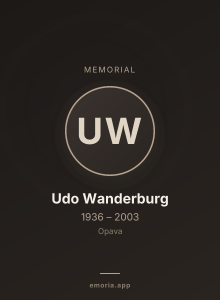 Memorial portrait of Udo Wanderburg
