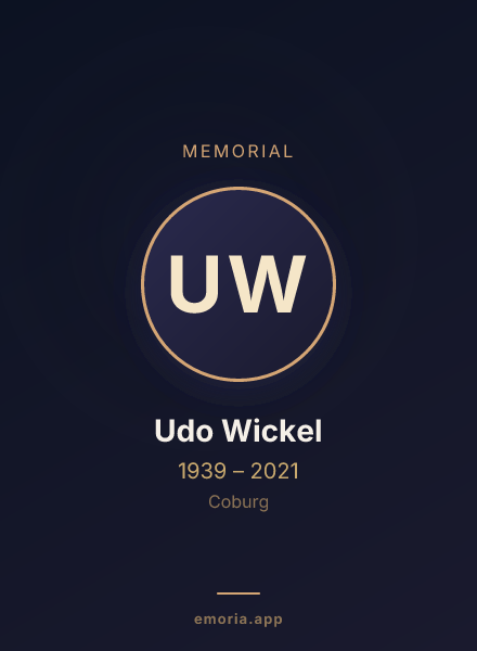 Memorial portrait of Udo Wickel