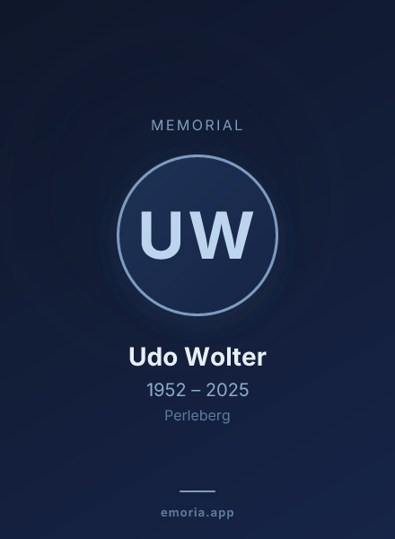 Memorial portrait of Udo Wolter