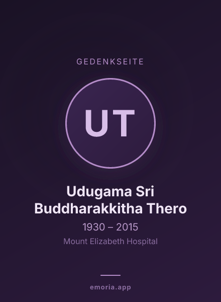 Gedenkportrait von Udugama Sri Buddharakkitha Thero