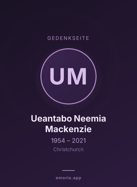 Gedenkportrait von Ueantabo Neemia Mackenzie