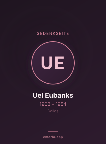 Gedenkportrait von Uel Eubanks