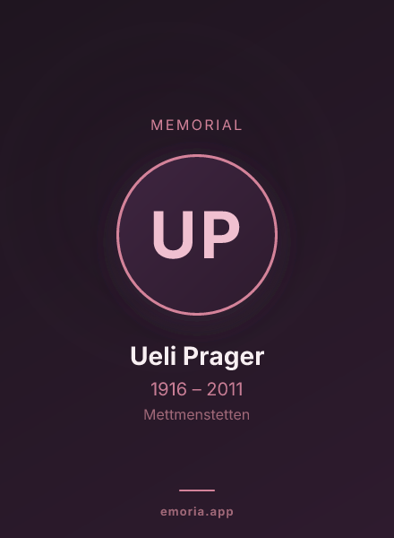 Memorial portrait of Ueli Prager