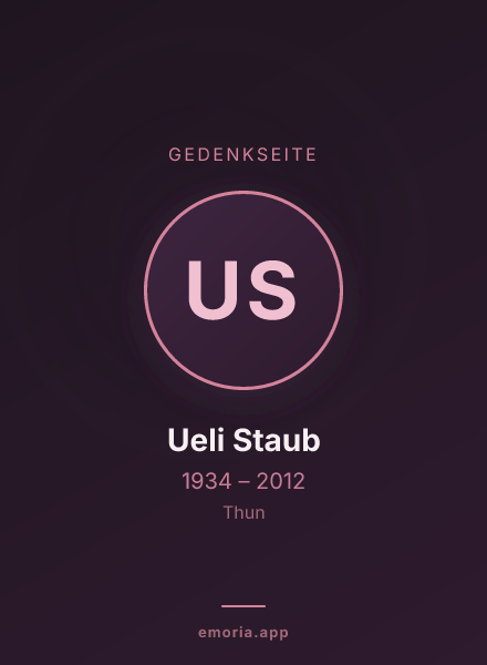 Gedenkportrait von Ueli Staub