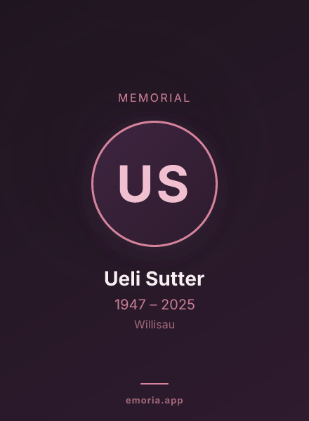 Memorial portrait of Ueli Sutter