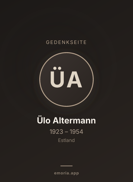 Gedenkportrait von Ülo Altermann