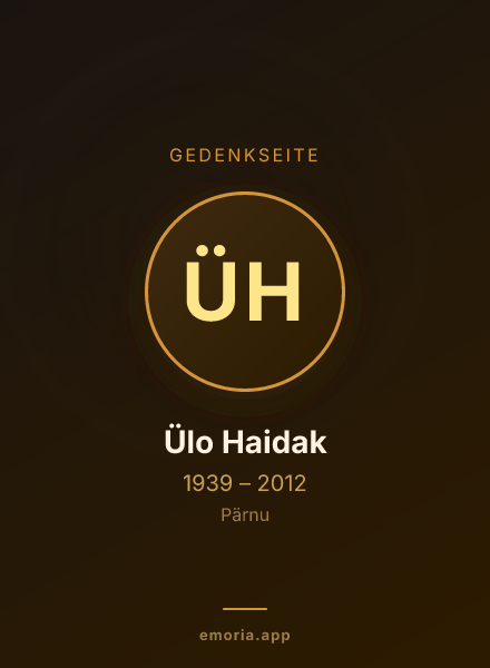Gedenkportrait von Ülo Haidak