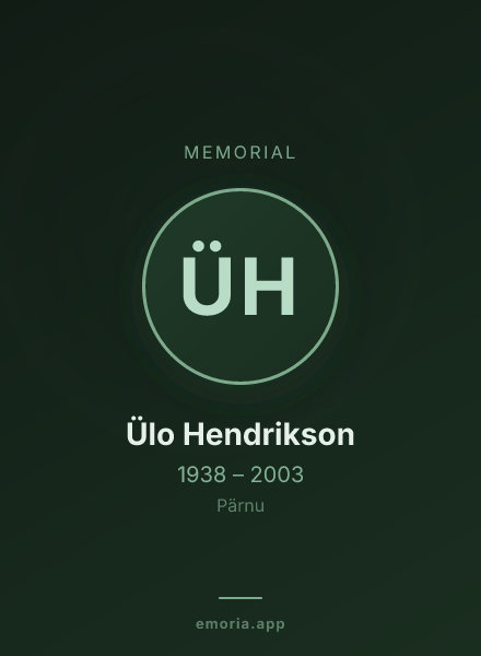 Memorial portrait of Ülo Hendrikson
