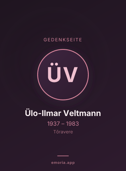Gedenkportrait von Ülo-Ilmar Veltmann