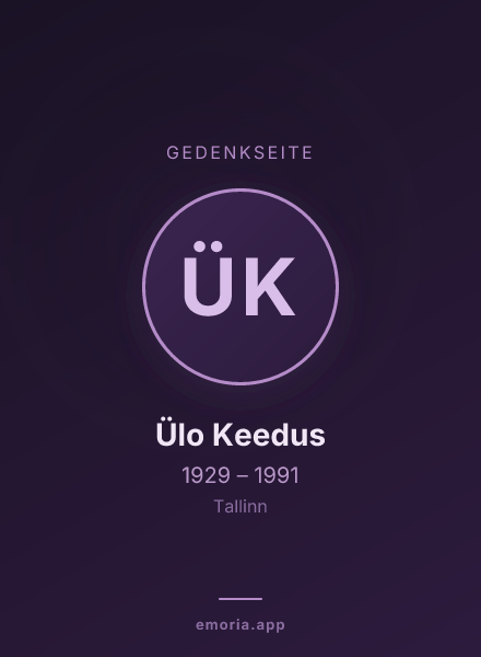 Gedenkportrait von Ülo Keedus